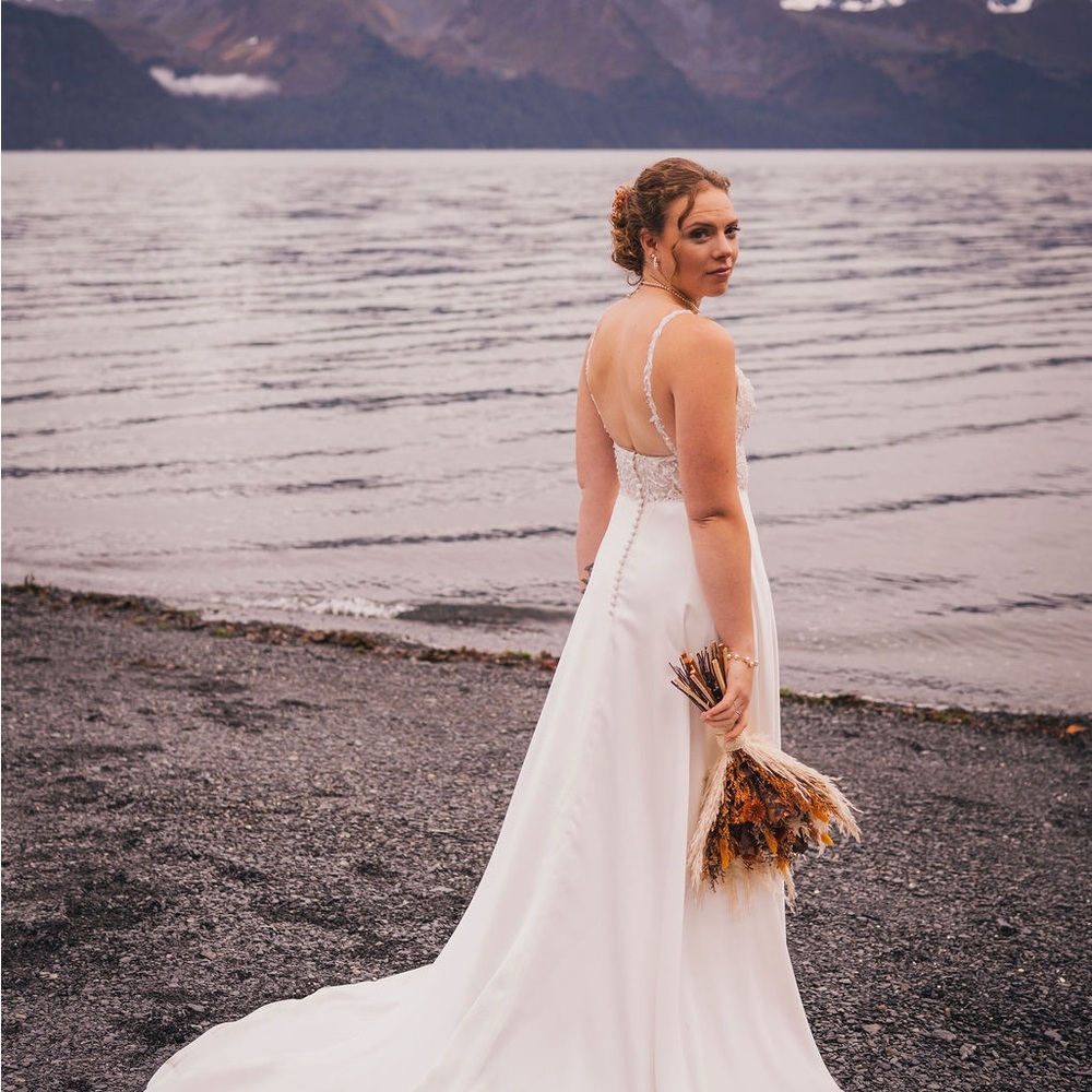 Ivory Wedding Dress with Lace Bodice Justin Alexander, Fidella